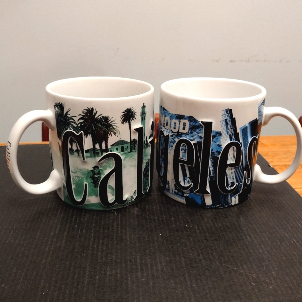 Americaware Set California & L.A. 3D Relief Mugs
